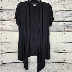 Maurices Black Open Front Cardigan Short Sleeve Medium